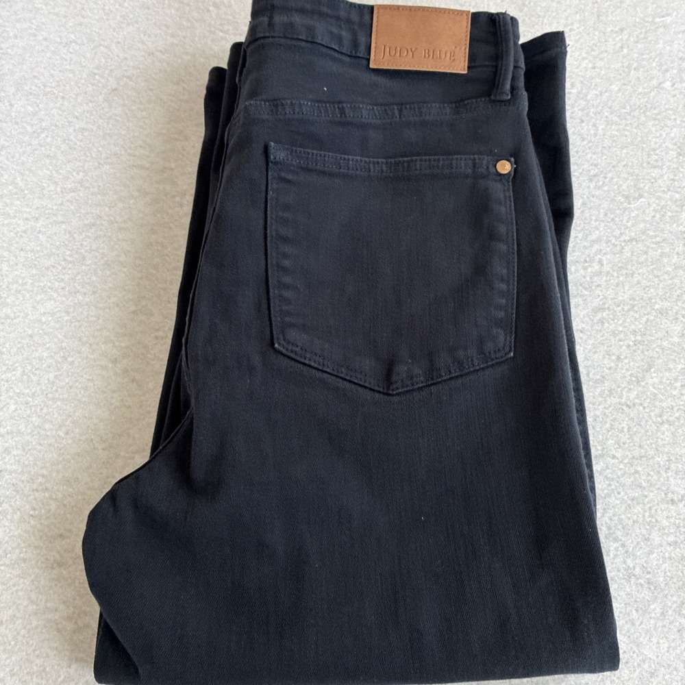 Judy Blue High Waist Wide Leg Crop Jeans 11/30 Black Y2K Boho Festival Skater